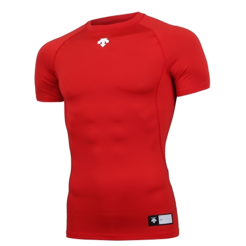 [데상트] S9121ZCO11 RED0 베이스볼 크루넥 반팔 언더셔츠