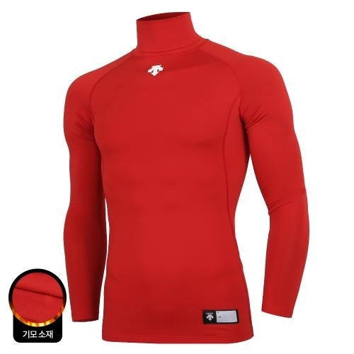 [데상트] S9121ZCO24 RED0 베이스볼 하이넥 기모 긴팔 언더셔츠